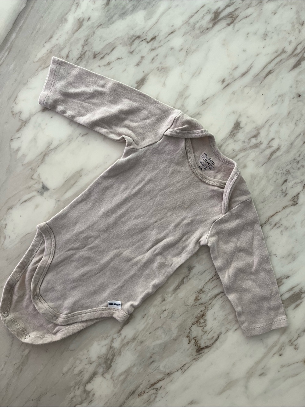 Gerber Long Sleeve Baby Bodysuit in Light Lavender